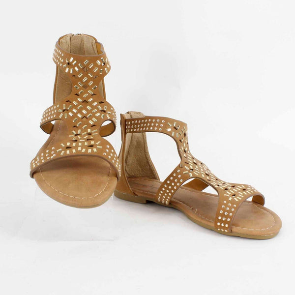 Nanette Lepore NEW $26 Sz 3 Girls Brown Gold Man Made Materials Sandals