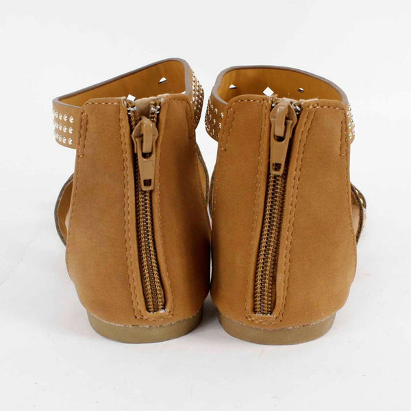 Nanette Lepore NEW $26 Sz 3 Girls Brown Gold Man Made Materials Sandals