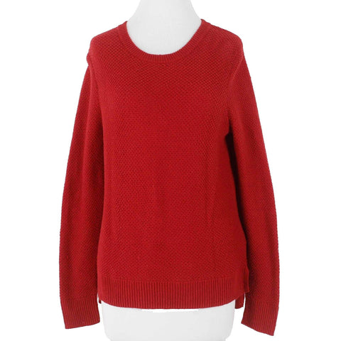 Madewell Sz M Red Knit Button Back Long Sleeve Cotton Viscose Sweater