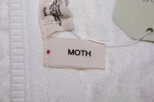 Moth NEW $98 Sz M Ivory Textured Scoop Neck Stretch  Top