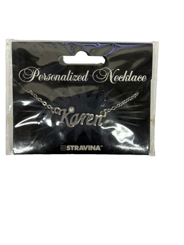 KAREN NEW Silvertone Rhinestone Accent 14.5" w 4.5" Multi Ring Ext Necklace