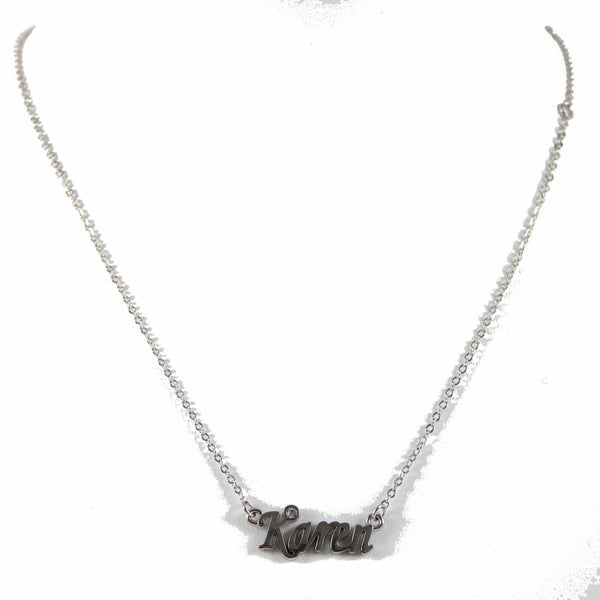 KAREN NEW Silvertone Rhinestone Accent 14.5" w 4.5" Multi Ring Ext Necklace