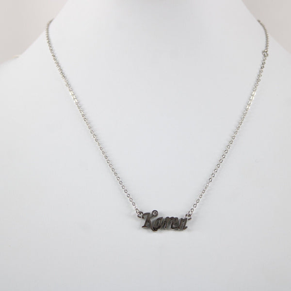 KAREN NEW Silvertone Rhinestone Accent 14.5" w 4.5" Multi Ring Ext Necklace