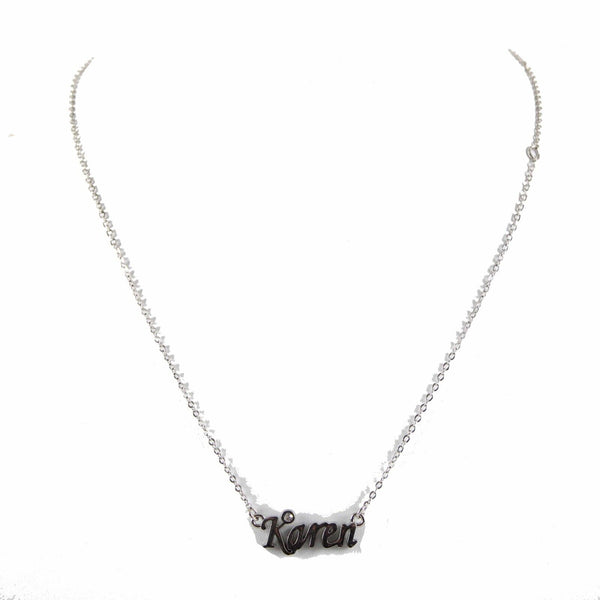 KAREN NEW Silvertone Rhinestone Accent 14.5" w 4.5" Multi Ring Ext Necklace