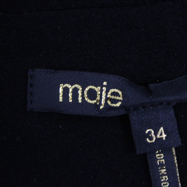 Maje Jumpsuit NEW $525 Pantalon Sz 34 Black Gold Hardware Acetate Poly Jumpsuit