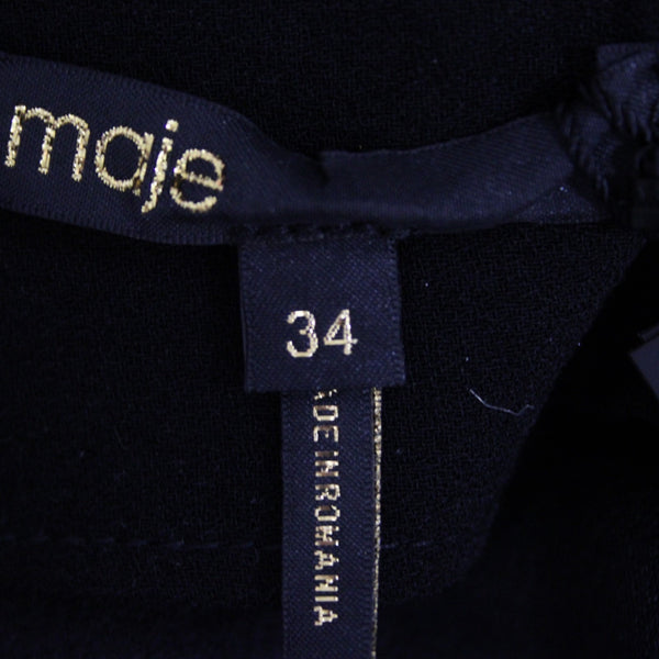 Maje Jumpsuit NEW $525 Pantalon Sz 34 Black Gold Hardware Acetate Poly Jumpsuit