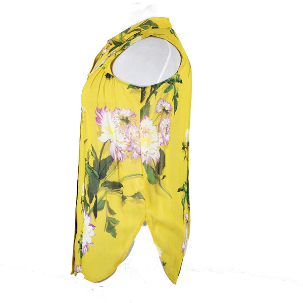 Anthropologie NEW $98 Maeve Sz 10 Yellow Purple Multi Floral 100% Viscose Top