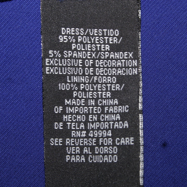 RM Richards Dress Sz 20W Royal Blue Beaded Sequin Key Hole Poly Spandex Dress