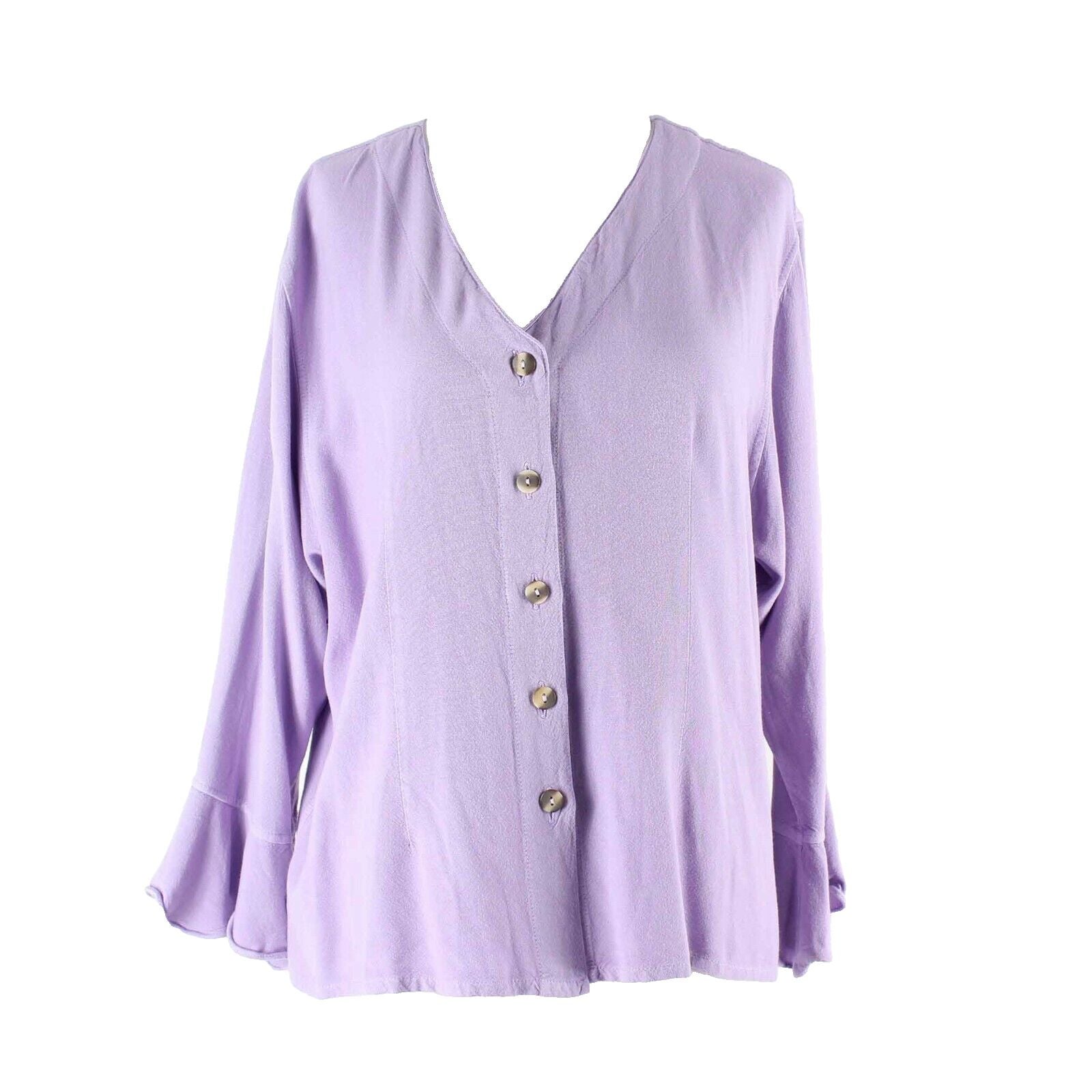 Nomad NEW Sz 45 Lavender Ruffled Flutter Sleeves Cotton Blend Light Jacket