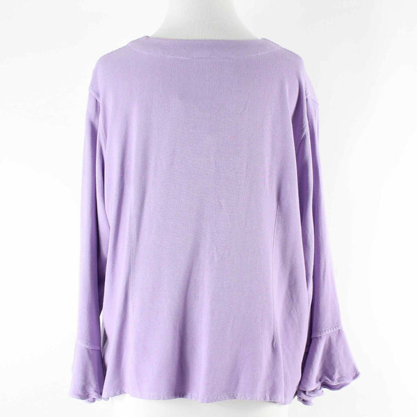 Nomad NEW Sz 45 Lavender Ruffled Flutter Sleeves Cotton Blend Light Jacket