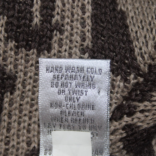 Chicos Cardigan Sz 1 Brown Tan Animal Print Buttons Acrylic Wool Cardigan Jacket