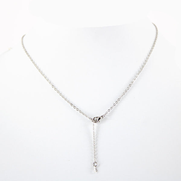 TAYLOR NEW Silvertone Rhinestone Accent 14.5" w 4.5" Multi Ring Ext Necklace