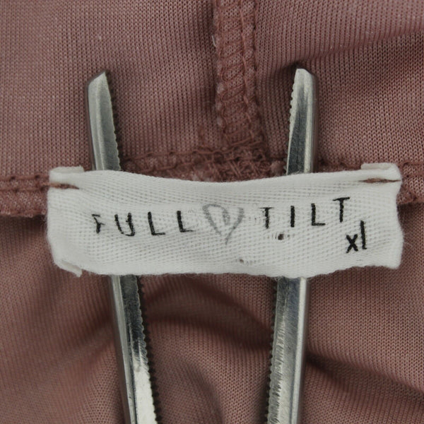Full Tilt Sz XL Kids Pink Mauve Hooded Pocket Polyester Cotton Vest Top