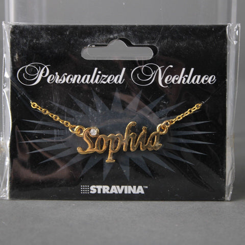 SOPHIA NEW Name Goldtone Rhinestone Accent 14.5" w 4.5 Multi Ring Ext Necklace