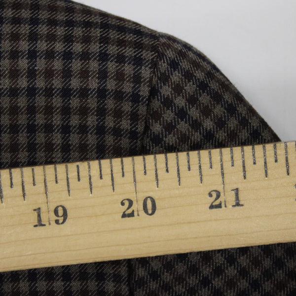 Jos A Bank Executive Trad Fit 44 Brown Taupe Black Check 100% Wool Sport Coat