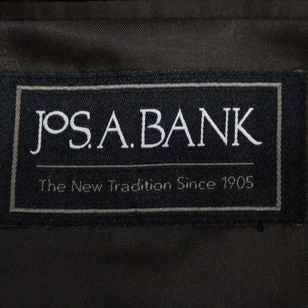 Jos A Bank Executive Trad Fit 44 Brown Taupe Black Check 100% Wool Sport Coat