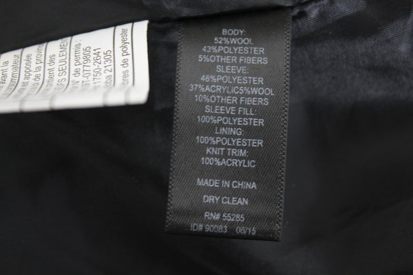 Express Sz M Black Gray Removable Hood Zip Heavy Polyester Lined Coat