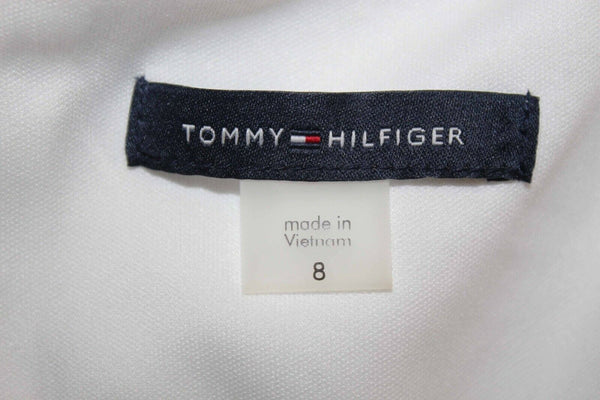 Tommy Hilfiger NEW $129 Sz 8 Navy Blue Multi Pleats Zip Poly Blend Dress