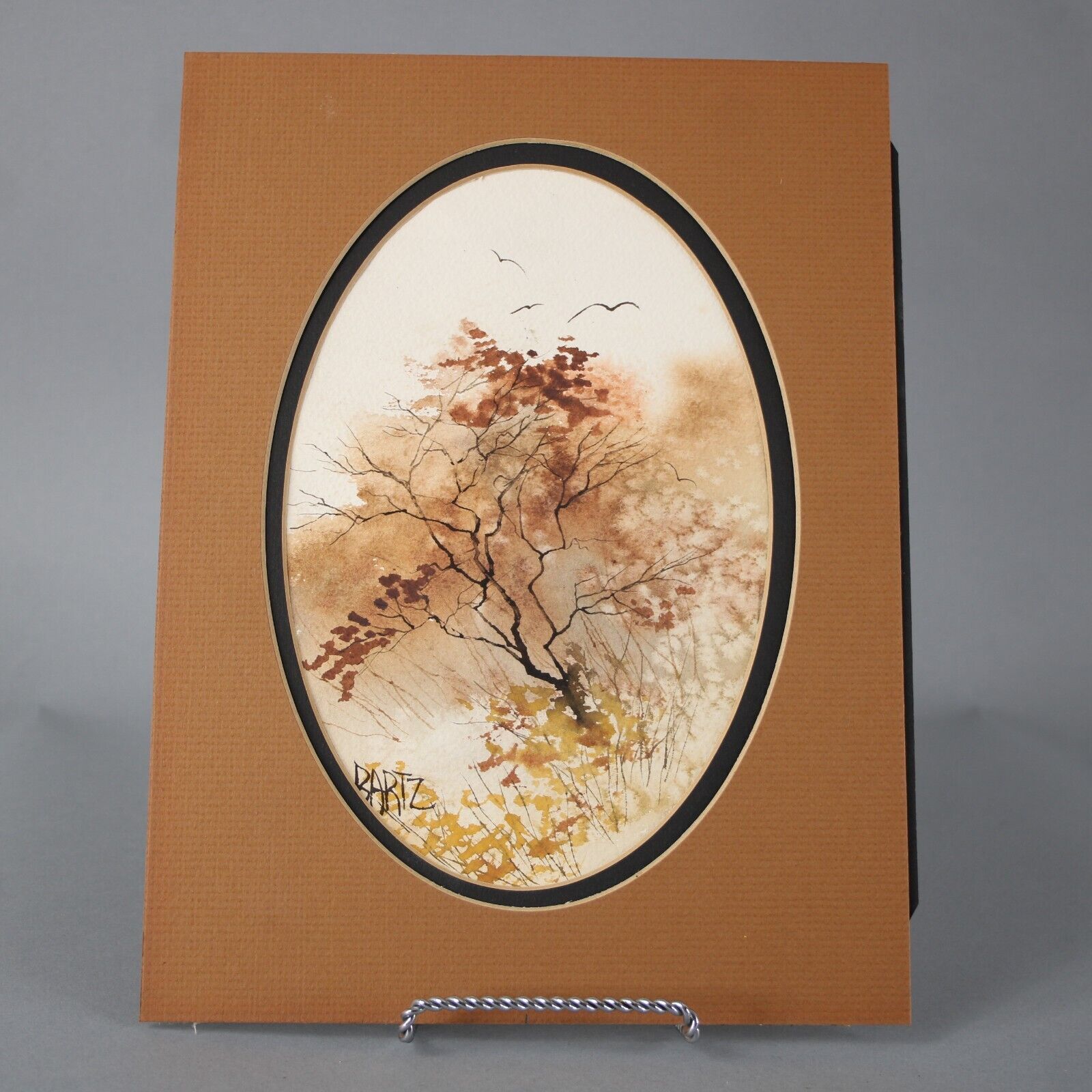 Bartz 12 x 9 Signed Brown Cream Multi Color Tree Art Work