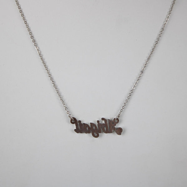 ABIGAIL NEW Name Silvertone Rhinestone 14.5" w 4.5" Multi Ring Extender Necklace