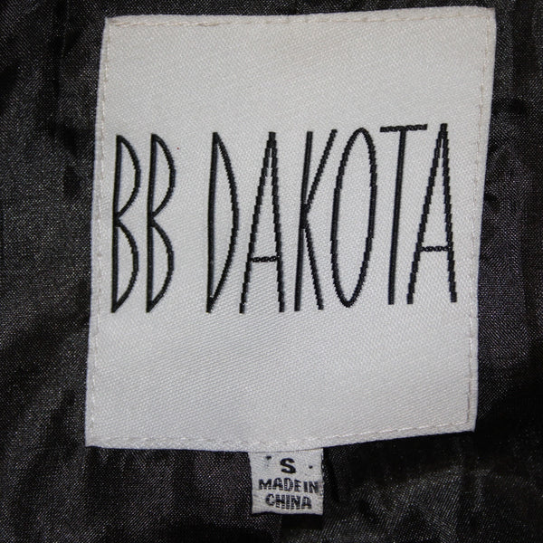 BB Dakota Jacket Sz S Black Silver Zipper Collared Polyester Nylon Jacket