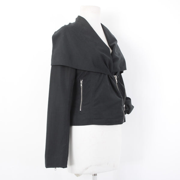 BB Dakota Jacket Sz S Black Silver Zipper Collared Polyester Nylon Jacket