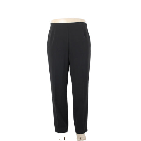 Saks Fifth Ave NEW $178 Melissa Sz 16W x 30 Black Straight Side Zipper Poly Pant