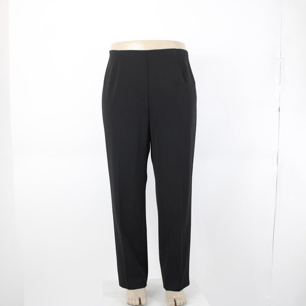 Saks Fifth Ave NEW $178 Melissa Sz 16W x 30 Black Straight Side Zipper Poly Pant