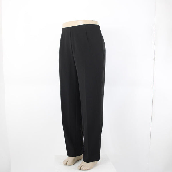 Saks Fifth Ave NEW $178 Melissa Sz 16W x 30 Black Straight Side Zipper Poly Pant