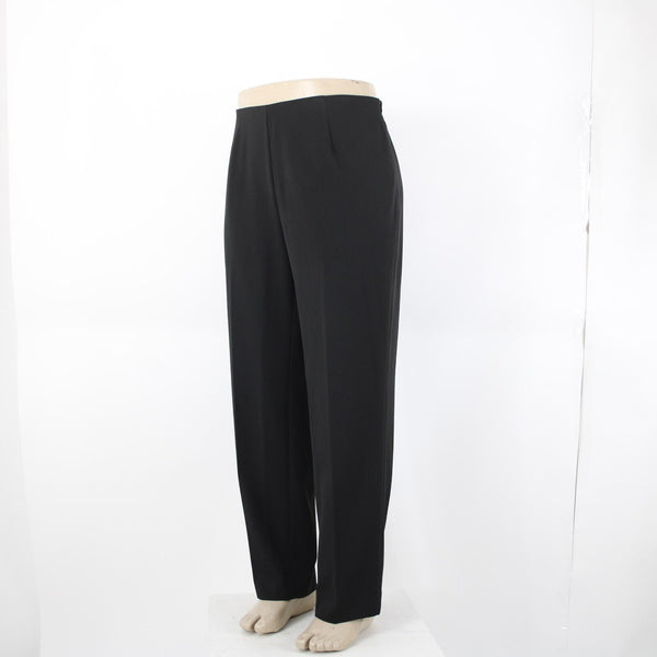 Saks Fifth Ave NEW $178 Melissa Sz 16W x 30 Black Straight Side Zipper Poly Pant