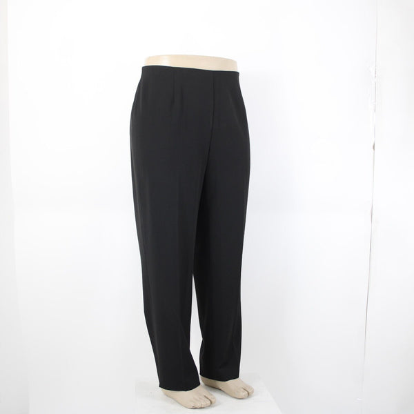 Saks Fifth Ave NEW $178 Melissa Sz 16W x 30 Black Straight Side Zipper Poly Pant