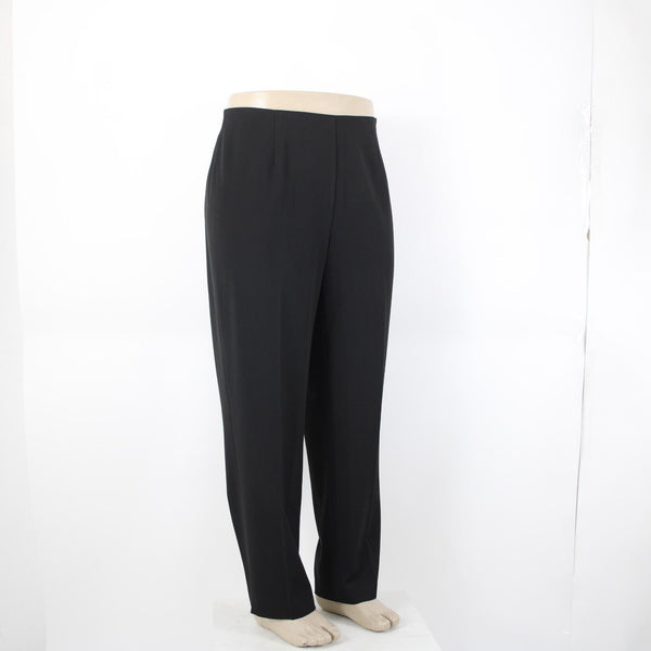 Saks Fifth Ave NEW $178 Melissa Sz 16W x 30 Black Straight Side Zipper Poly Pant