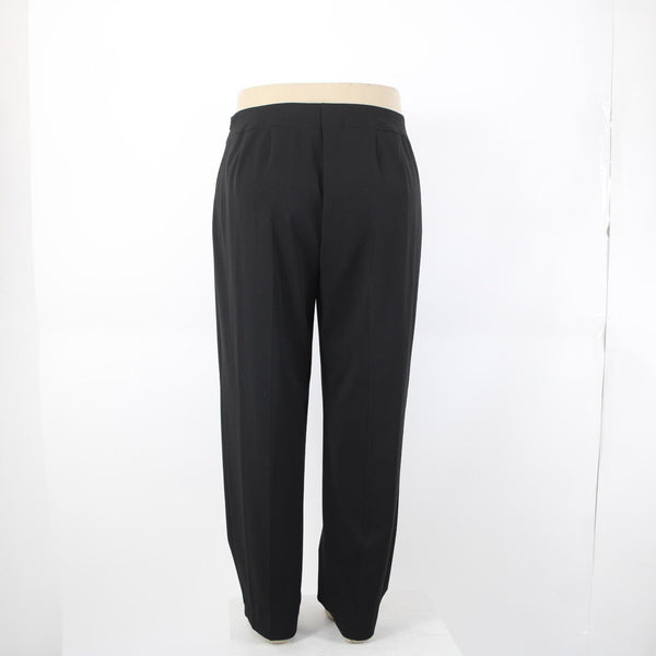 Saks Fifth Ave NEW $178 Melissa Sz 16W x 30 Black Straight Side Zipper Poly Pant
