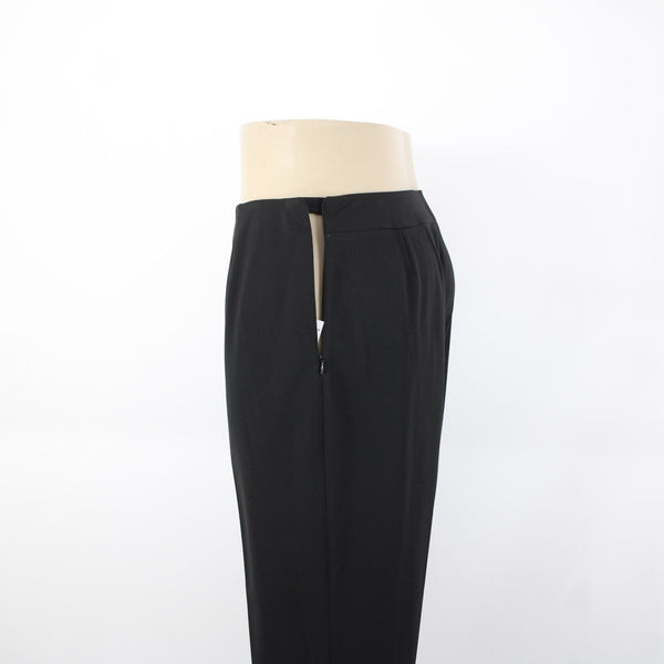 Saks Fifth Ave NEW $178 Melissa Sz 16W x 30 Black Straight Side Zipper Poly Pant