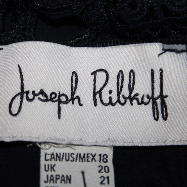 Joseph Ribkoff Dress NEW Sz 18 Navy Blue Embroidered Lined 100% Poly Dress