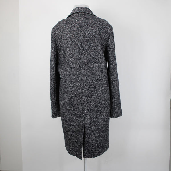 Your Neighbors Sz XL Black White Collared Pockets Lined Wool Polyester Coat