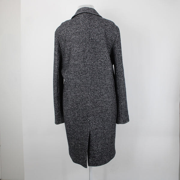 Your Neighbors Sz XL Black White Collared Pockets Lined Wool Polyester Coat