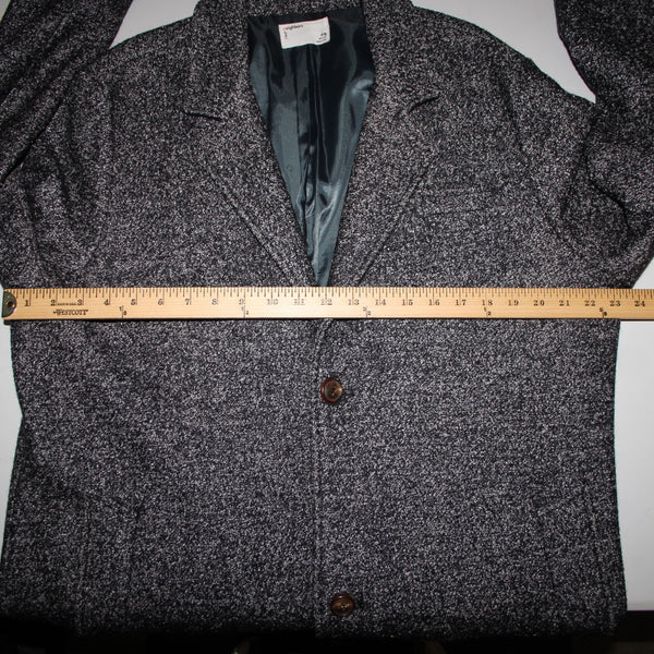 Your Neighbors Sz XL Black White Collared Pockets Lined Wool Polyester Coat