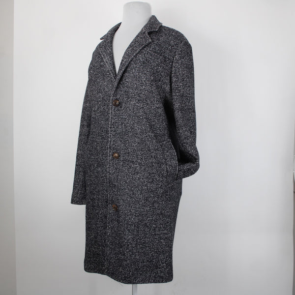 Your Neighbors Sz XL Black White Collared Pockets Lined Wool Polyester Coat