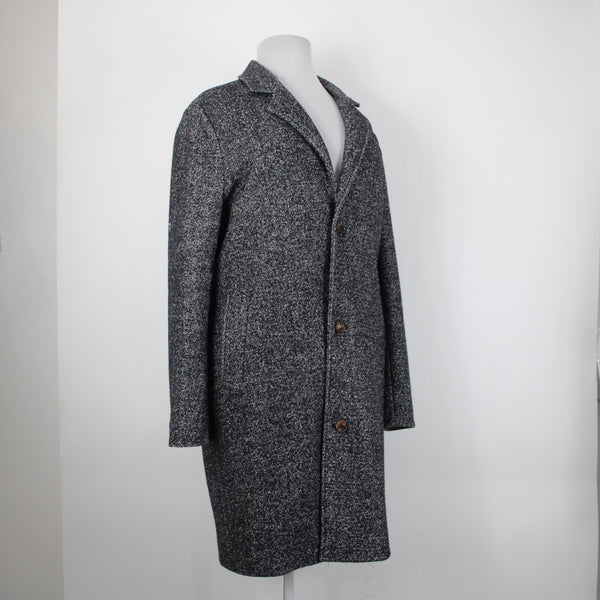 Your Neighbors Sz XL Black White Collared Pockets Lined Wool Polyester Coat