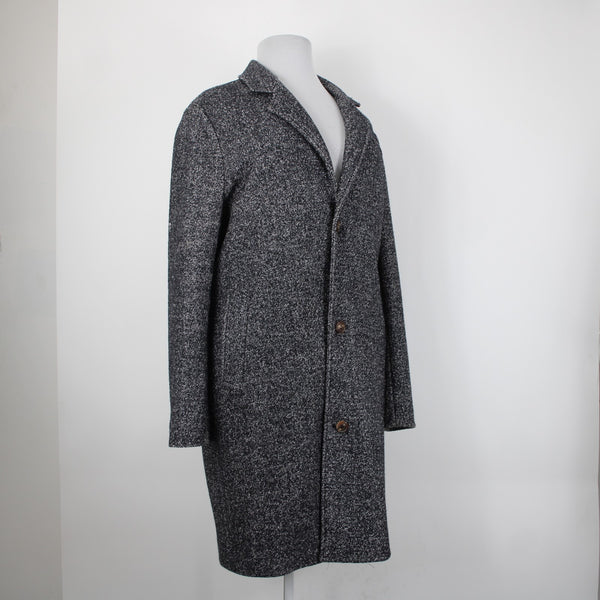 Your Neighbors Sz XL Black White Collared Pockets Lined Wool Polyester Coat