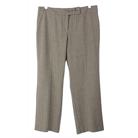 Sag Harbor Sz 18 x 32" Brown Beige Poly Ray Spandex Nylon Herringbone Pant