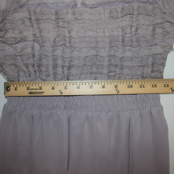 Free People Dress Sz 8 Lavender Purple Lace Detail Lined Mesh 100% Poly Dress