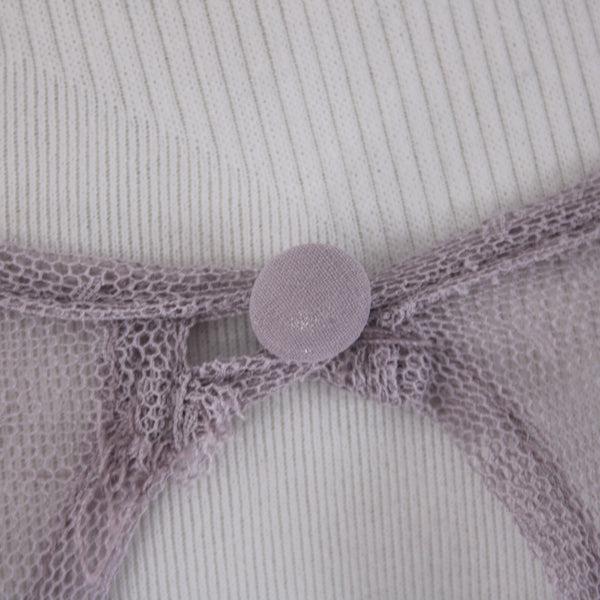 Free People Dress Sz 8 Lavender Purple Lace Detail Lined Mesh 100% Poly Dress