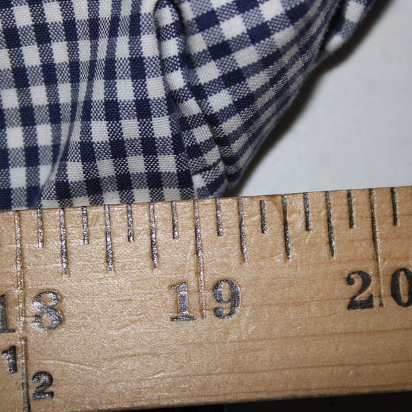 Talbots Sz 10 Navy Blue White Check 3/4 Slv Lined Cotton Spandx Blazer Jacket