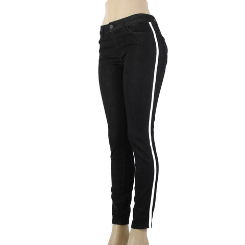 Siwy NEW $63 Sz 26 x 29 Black White Stripe Pockets Cotton Polyester Jeans