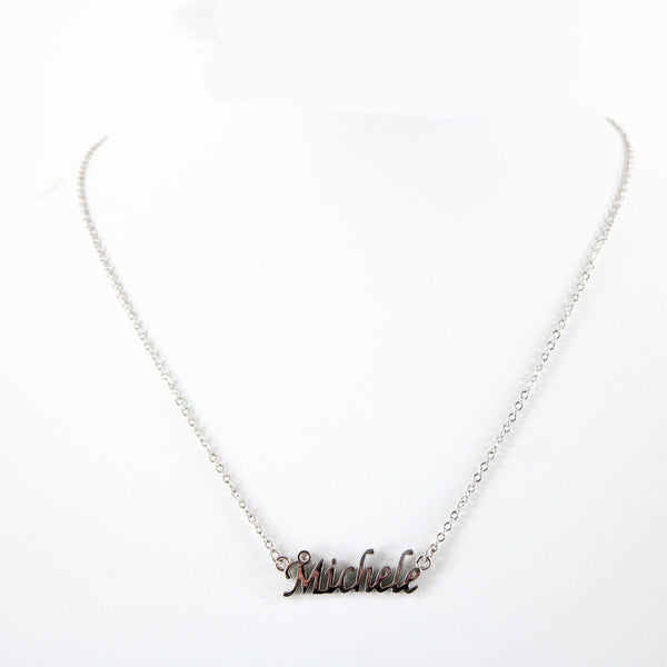 MICHELE NEW Silvertone Rhinestone Accent 14.5" w 4.5" Multi Ring Ext Necklace