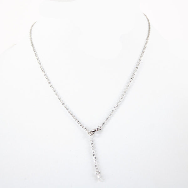 MICHELE NEW Silvertone Rhinestone Accent 14.5" w 4.5" Multi Ring Ext Necklace