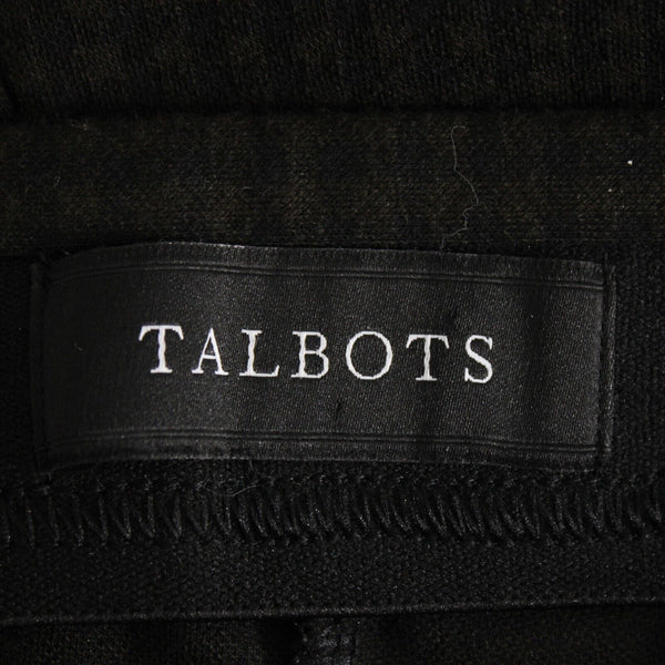 Talbots Sz SP X 27 Dark Brown Black Checkered Elastic Waist Skinny Poly Pant