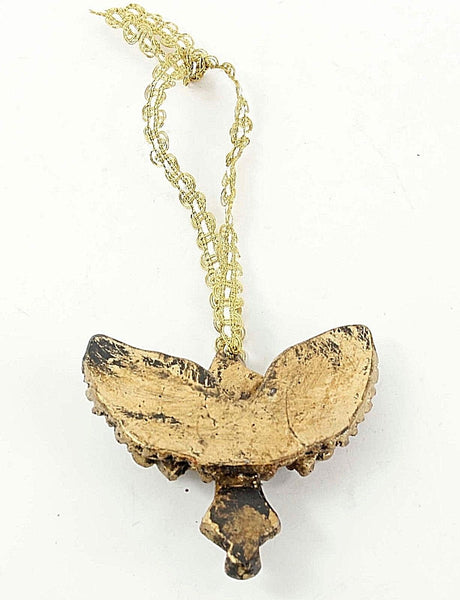 Angel 3.5" x 4" Dark Golden Winged Cross Resin Ornament